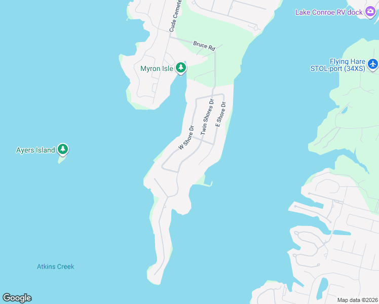 map of restaurants, bars, coffee shops, grocery stores, and more near 9796 West Shore Drive in Willis