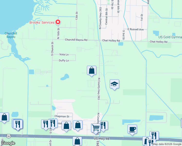 map of restaurants, bars, coffee shops, grocery stores, and more near 162 Park Ridge in Santa Rosa Beach