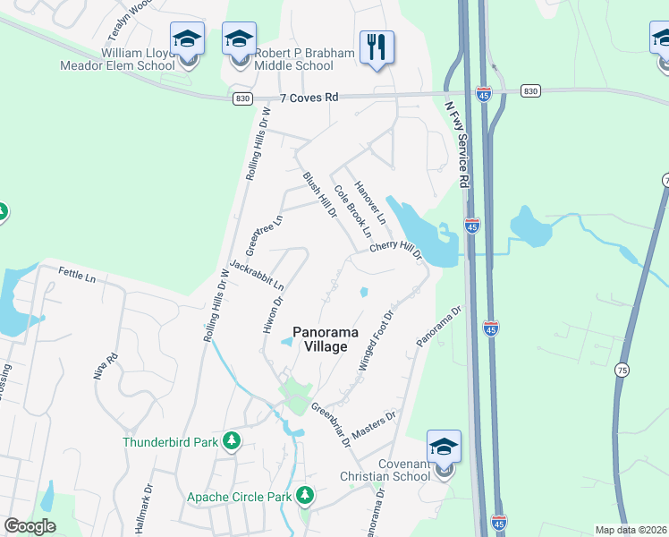 map of restaurants, bars, coffee shops, grocery stores, and more near 48 Cherry Hill Drive in Conroe
