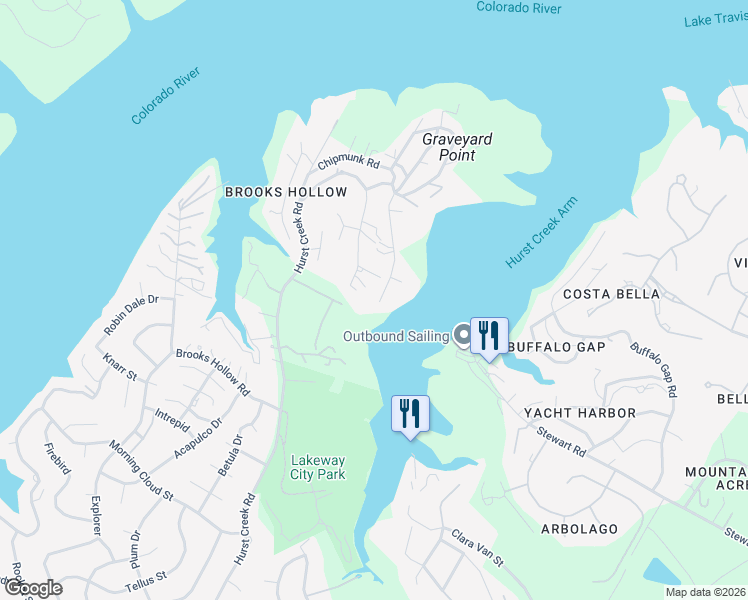 map of restaurants, bars, coffee shops, grocery stores, and more near 811 Casablanca Lane in Austin