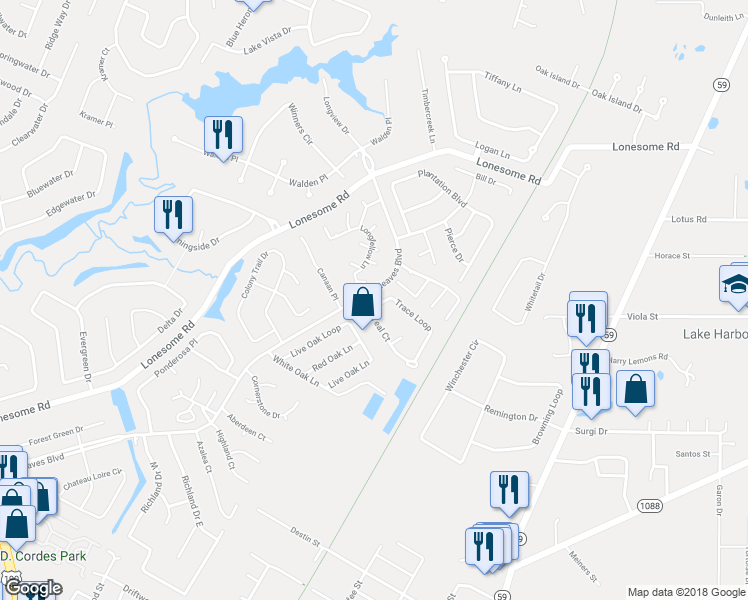 map of restaurants, bars, coffee shops, grocery stores, and more near 10 Trace Loop in Mandeville
