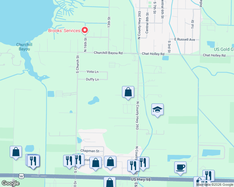 map of restaurants, bars, coffee shops, grocery stores, and more near 14 Foxmeyer Drive in Santa Rosa Beach
