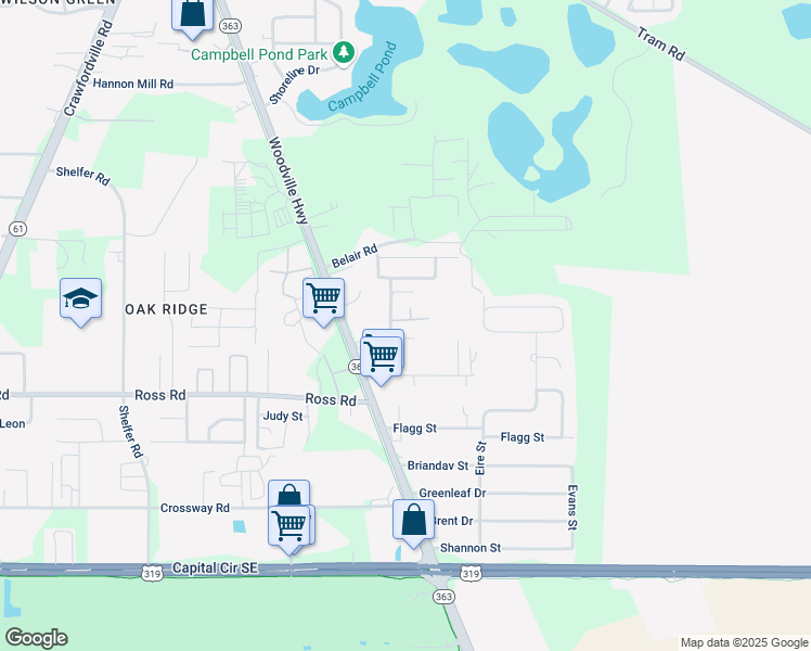 map of restaurants, bars, coffee shops, grocery stores, and more near 4127 South Maxwell Boulevard in Tallahassee