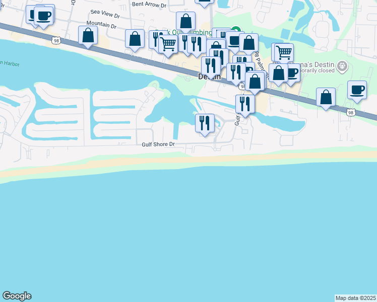 map of restaurants, bars, coffee shops, grocery stores, and more near 770 Gulf Shore Drive in Destin