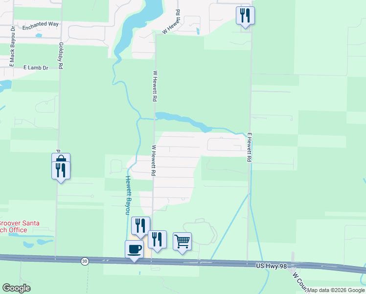 map of restaurants, bars, coffee shops, grocery stores, and more near Foxmeyer Drive in Walton County