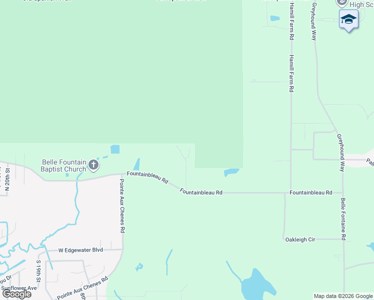 map of restaurants, bars, coffee shops, grocery stores, and more near 7414 Fountainbleau Road in Ocean Springs