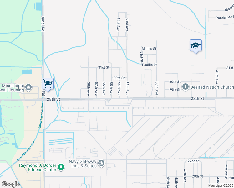 map of restaurants, bars, coffee shops, grocery stores, and more near 5430 28th Street in Gulfport