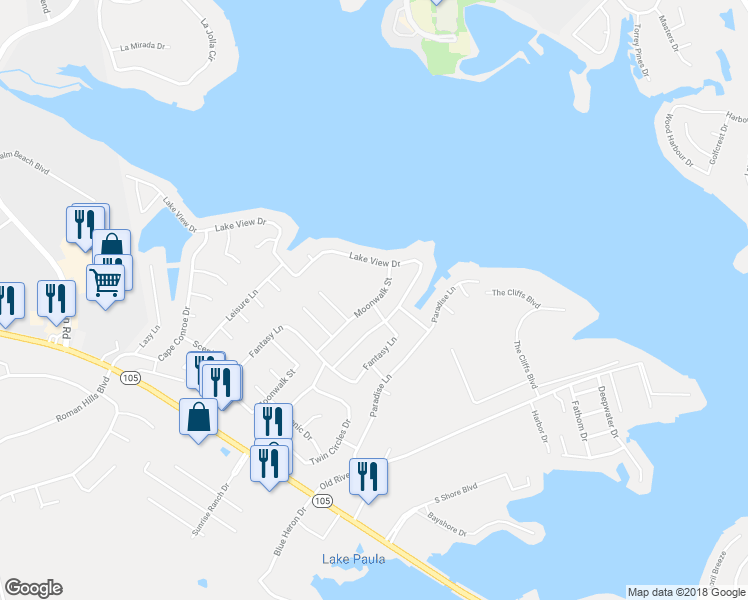 map of restaurants, bars, coffee shops, grocery stores, and more near 601 Moonwalk Street in Montgomery
