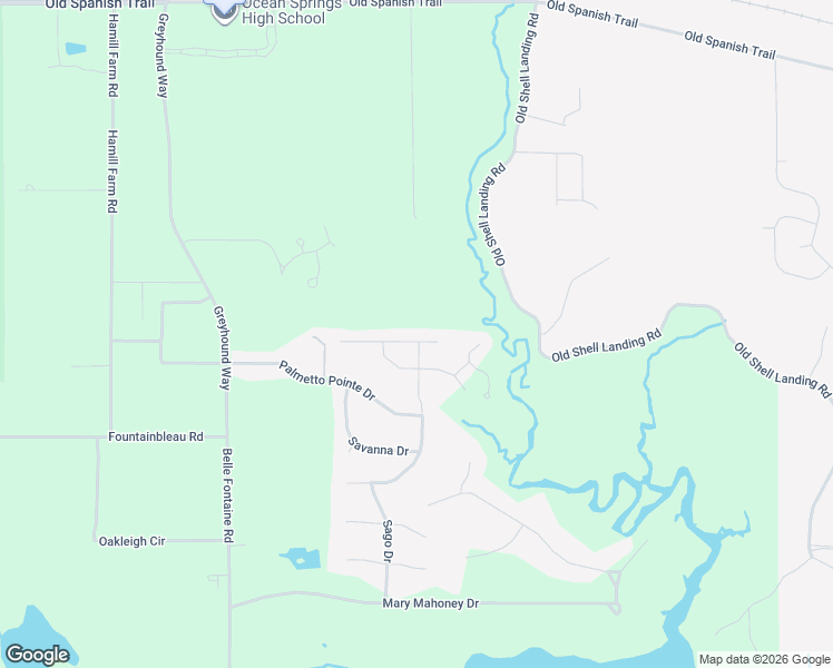 map of restaurants, bars, coffee shops, grocery stores, and more near 3100 Phil Davis Rd in Ocean Springs