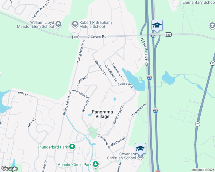 map of restaurants, bars, coffee shops, grocery stores, and more near 48 Cherry Hill Drive in Conroe