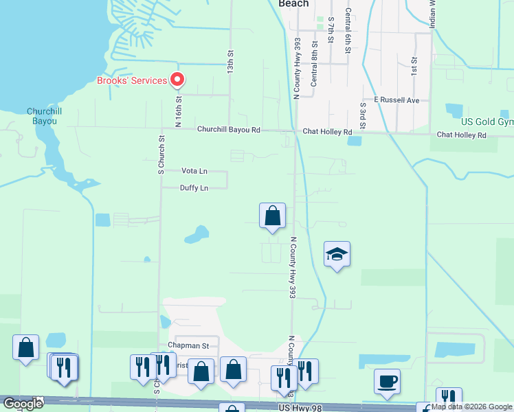 map of restaurants, bars, coffee shops, grocery stores, and more near 103 North County Highway 393 in Santa Rosa Beach