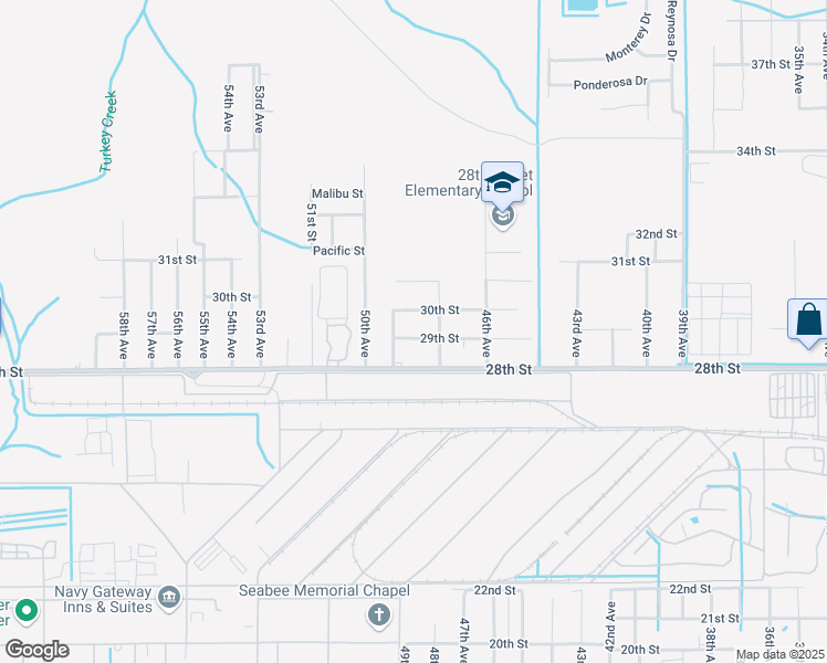 map of restaurants, bars, coffee shops, grocery stores, and more near 4825 30th Street in Gulfport