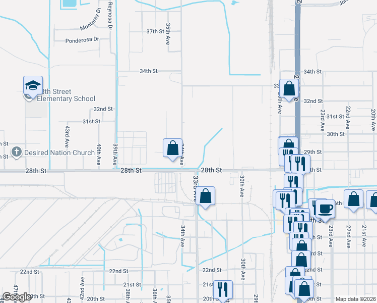 map of restaurants, bars, coffee shops, grocery stores, and more near 2813-3119 34th Avenue in Gulfport
