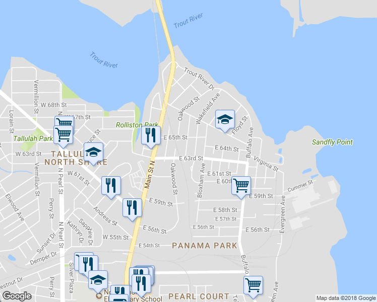 map of restaurants, bars, coffee shops, grocery stores, and more near 7317 Wilder Avenue in Jacksonville
