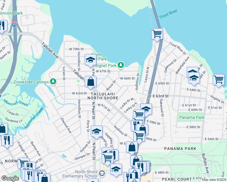 map of restaurants, bars, coffee shops, grocery stores, and more near 221 Mulberry Street in Jacksonville