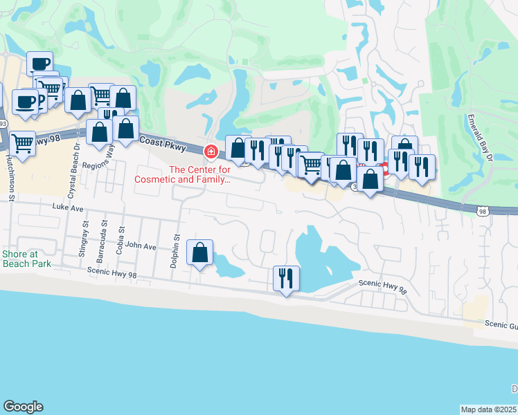 map of restaurants, bars, coffee shops, grocery stores, and more near 4659 Sunsail Circle in Destin
