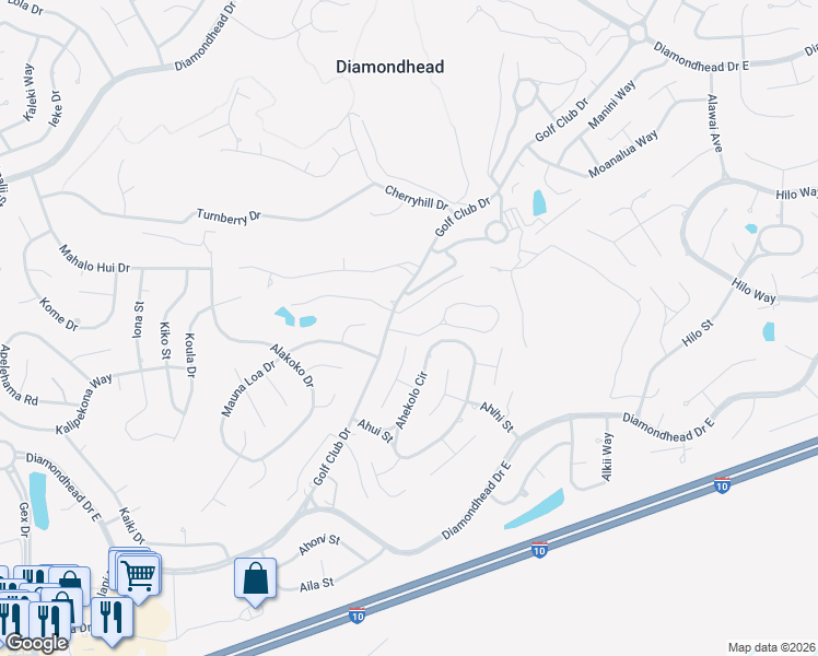 map of restaurants, bars, coffee shops, grocery stores, and more near 212-214 Lanai Village in Diamondhead