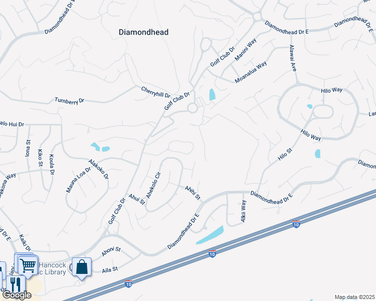 map of restaurants, bars, coffee shops, grocery stores, and more near 280 Lanai Village in Diamondhead
