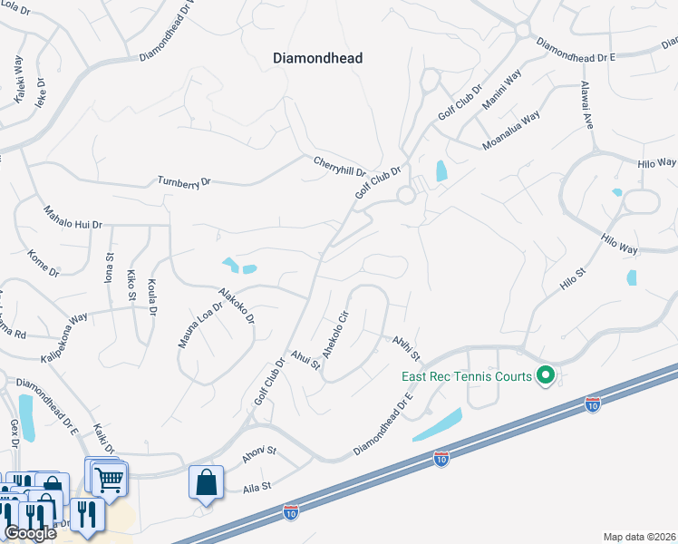 map of restaurants, bars, coffee shops, grocery stores, and more near 212-214 Lanai Village in Diamondhead