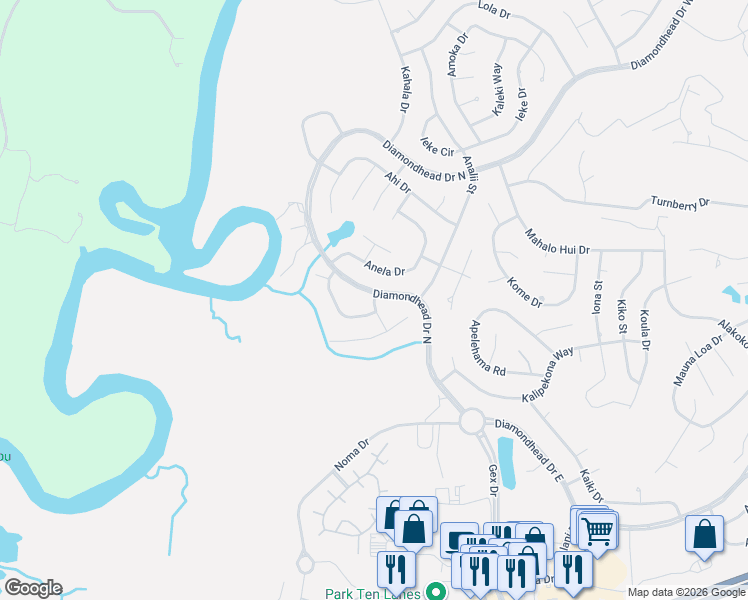 map of restaurants, bars, coffee shops, grocery stores, and more near 631 Banyan Place in Diamondhead