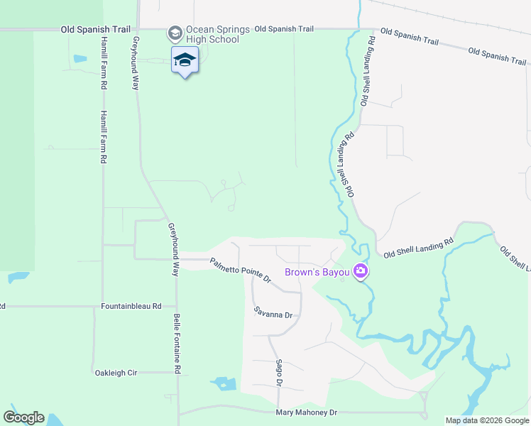 map of restaurants, bars, coffee shops, grocery stores, and more near 3100 Phil Davis Road in Ocean Springs