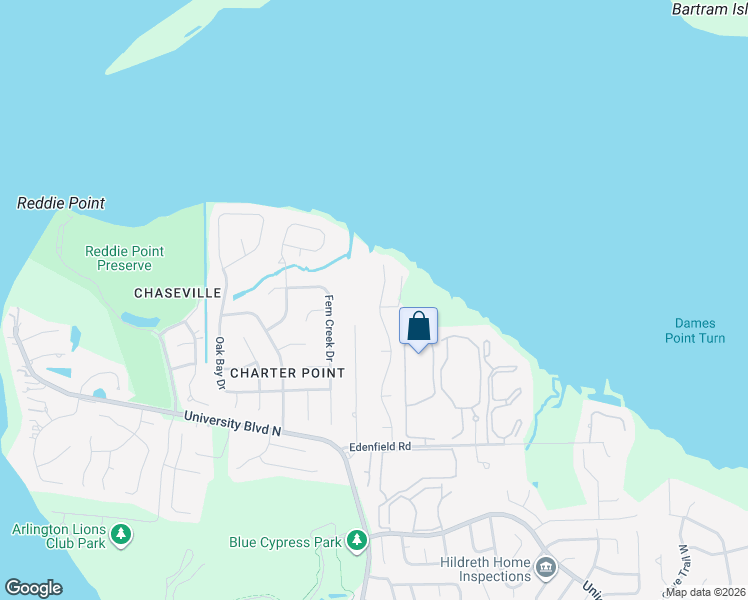 map of restaurants, bars, coffee shops, grocery stores, and more near 4522 Whispering Inlet Drive in Jacksonville