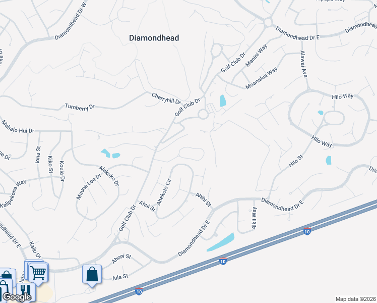 map of restaurants, bars, coffee shops, grocery stores, and more near 142 Lanai Village in Diamondhead