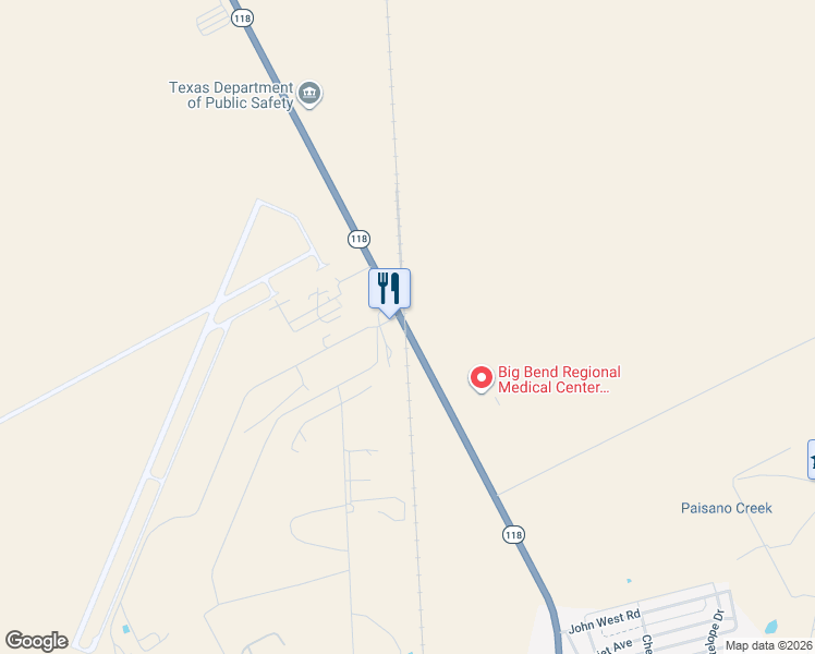 map of restaurants, bars, coffee shops, grocery stores, and more near 2285 Fort Davis Hwy in Alpine