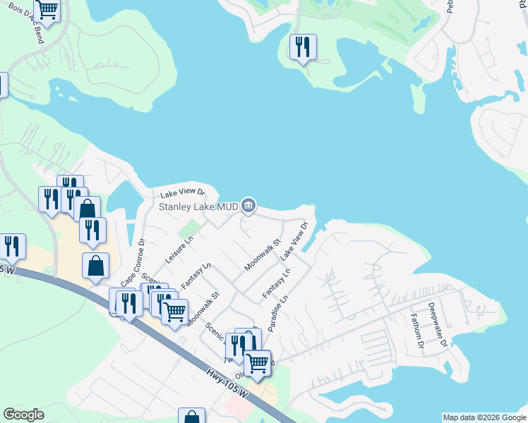 map of restaurants, bars, coffee shops, grocery stores, and more near 860 Lake View Drive in Montgomery