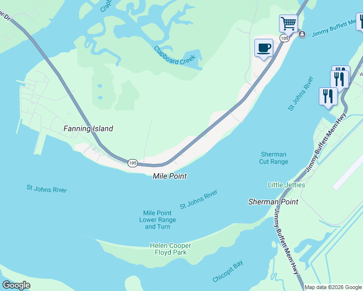 map of restaurants, bars, coffee shops, grocery stores, and more near 9035 Heckscher Drive in Jacksonville
