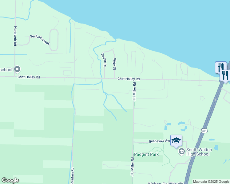 map of restaurants, bars, coffee shops, grocery stores, and more near 969 Chat Holly Road in Santa Rosa Beach
