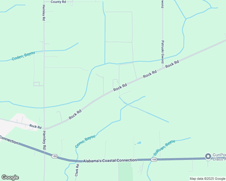 map of restaurants, bars, coffee shops, grocery stores, and more near 6727 Rock Road in Coden
