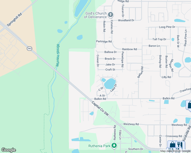map of restaurants, bars, coffee shops, grocery stores, and more near 1630 Balkin Road in Tallahassee