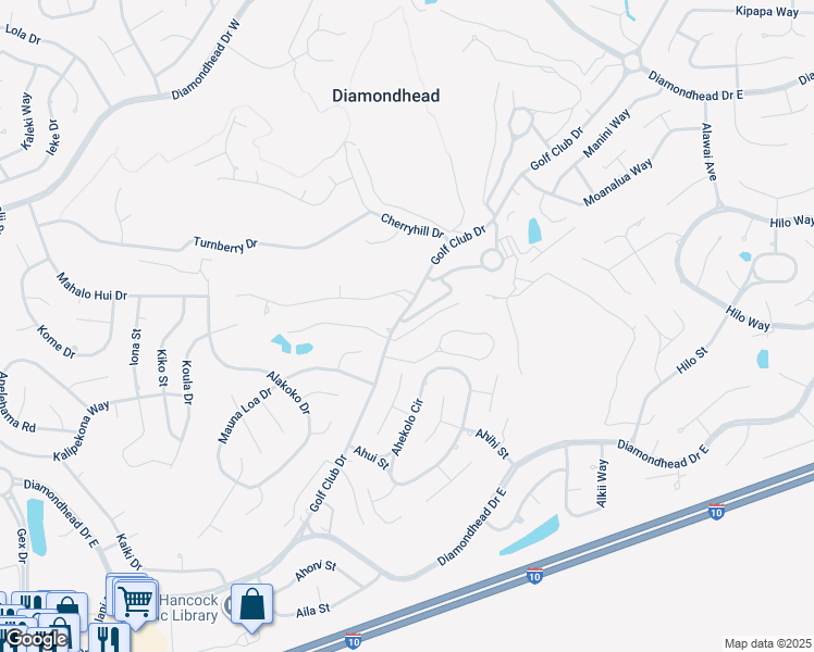 map of restaurants, bars, coffee shops, grocery stores, and more near 6644-6646 Golf Club Drive in Diamondhead