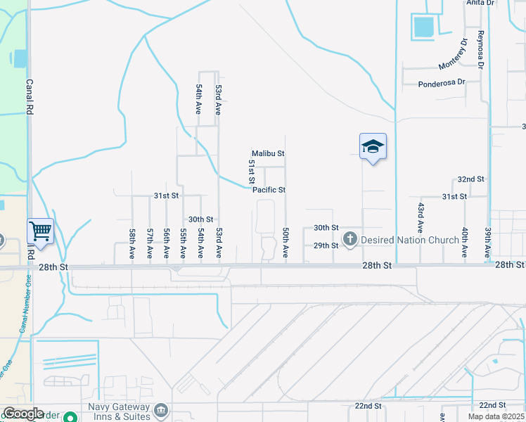 map of restaurants, bars, coffee shops, grocery stores, and more near 5001 Pacific Street in Gulfport
