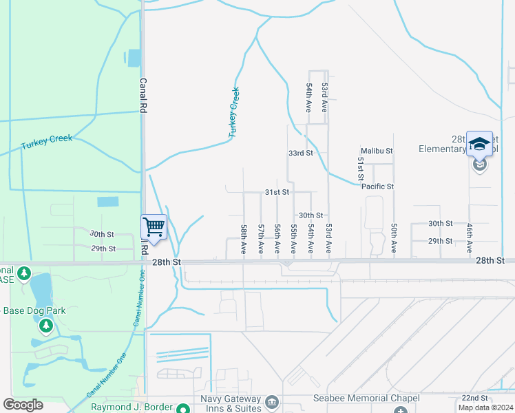 map of restaurants, bars, coffee shops, grocery stores, and more near 3005 57th Avenue in Gulfport