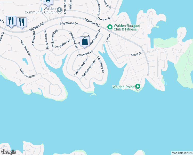 map of restaurants, bars, coffee shops, grocery stores, and more near 3023 Chaucer Drive in Montgomery
