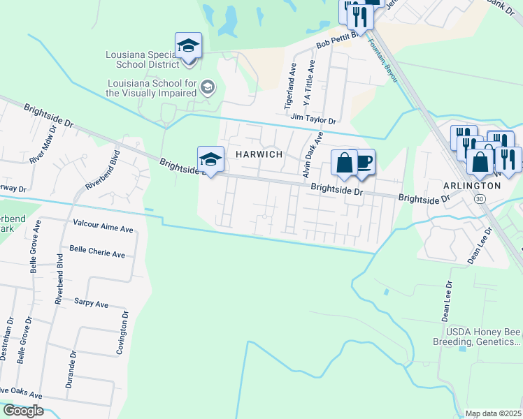 map of restaurants, bars, coffee shops, grocery stores, and more near 2259 Stonehenge Avenue in Baton Rouge