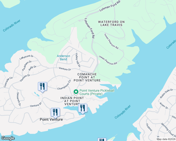 map of restaurants, bars, coffee shops, grocery stores, and more near 208 Venture Boulevard South in Leander