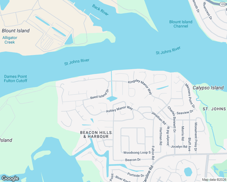 map of restaurants, bars, coffee shops, grocery stores, and more near 4838 Outrigger Drive in Jacksonville