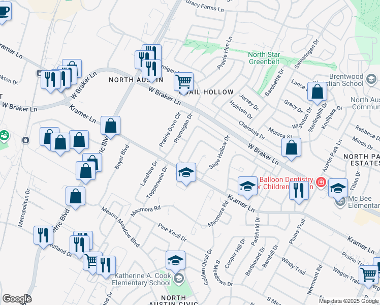 map of restaurants, bars, coffee shops, grocery stores, and more near in Austin