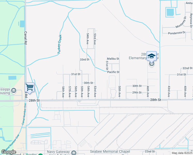 map of restaurants, bars, coffee shops, grocery stores, and more near 3018 53rd Avenue in Gulfport