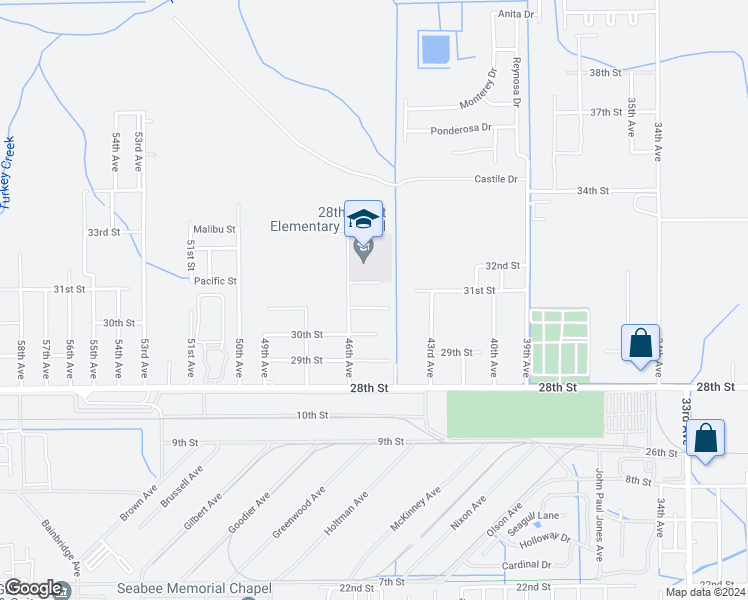 map of restaurants, bars, coffee shops, grocery stores, and more near 4408 30 1/2 Street in Gulfport