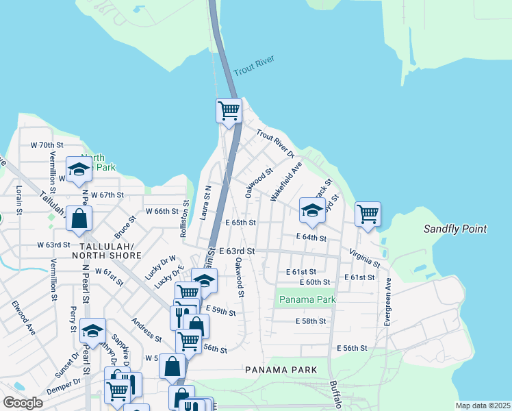 map of restaurants, bars, coffee shops, grocery stores, and more near 7544 Wilder Avenue in Jacksonville