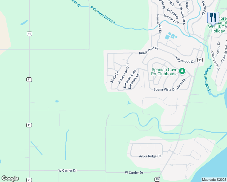 map of restaurants, bars, coffee shops, grocery stores, and more near Kellie Lane in Lillian