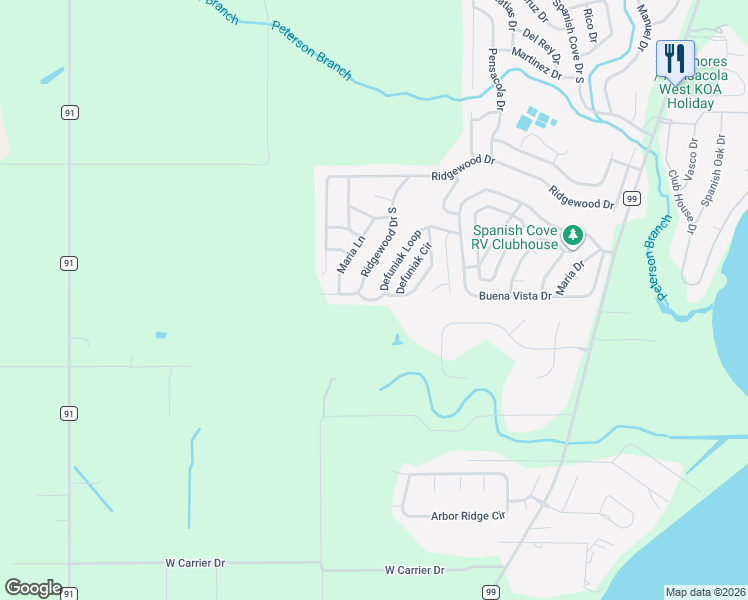 map of restaurants, bars, coffee shops, grocery stores, and more near Kellie Lane in Lillian