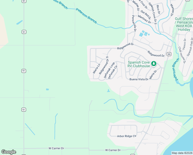 map of restaurants, bars, coffee shops, grocery stores, and more near 1996 Ridgewood Drive in Lillian