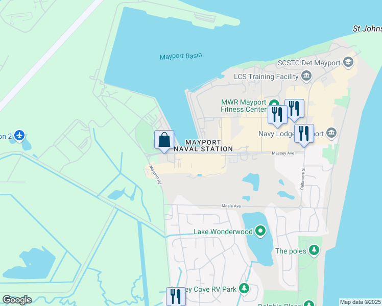 map of restaurants, bars, coffee shops, grocery stores, and more near in Jacksonville
