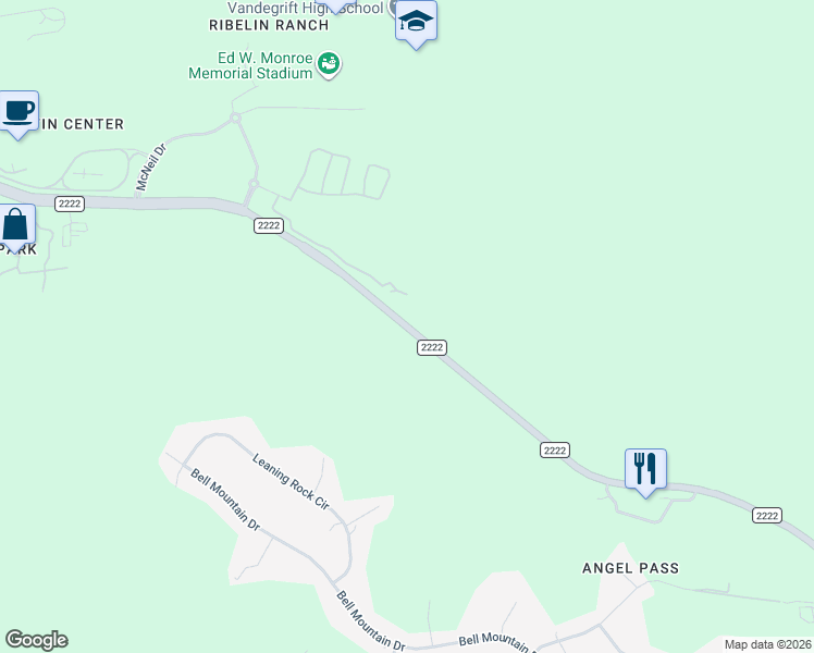 map of restaurants, bars, coffee shops, grocery stores, and more near 9342 Ranch to Market 2222 in Austin