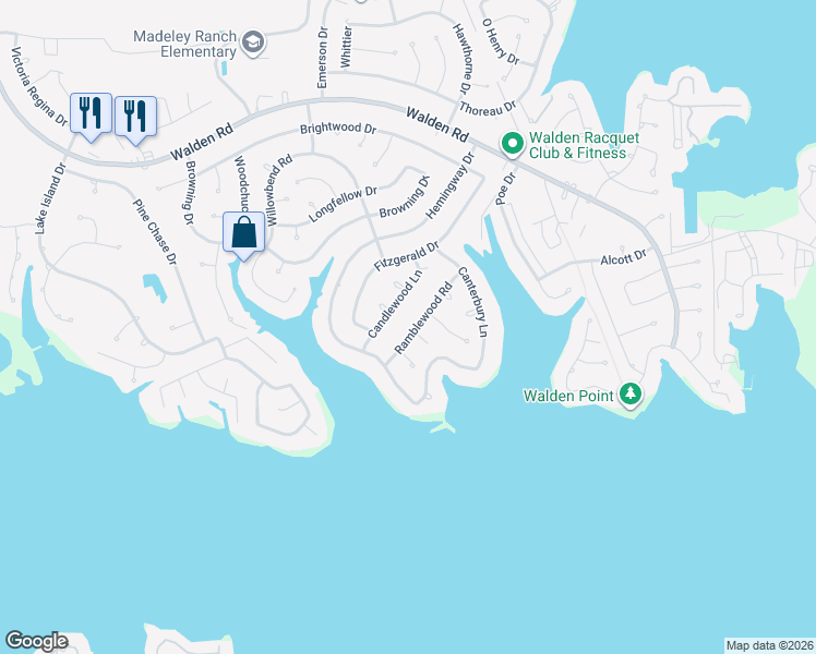 map of restaurants, bars, coffee shops, grocery stores, and more near 3102 Candlewood Lane in Montgomery